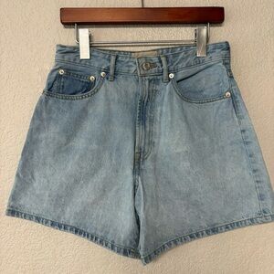 Everlane The A-Line Denim Shorts Powder Blue Size 27